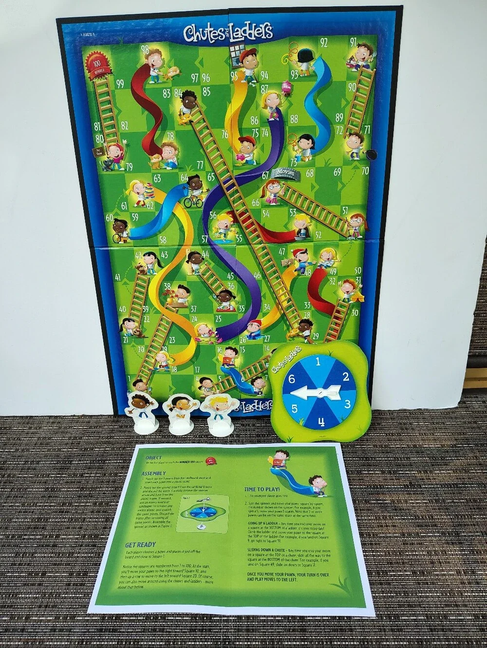 Hasbro Games Chutes And Ladders Board Game Complete With All Pieces